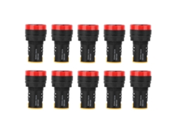 10 Unidades De Indicadores Led De Encendido Berm Ad16-22d/s De 22 Mm Y 110 V Con Carcasa De Policarbonato Ignífugo