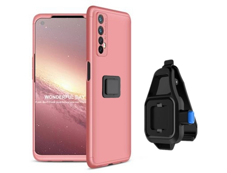 Funda Realme 7 Slim Armor 360º con Soporte para la Cintura Rosa