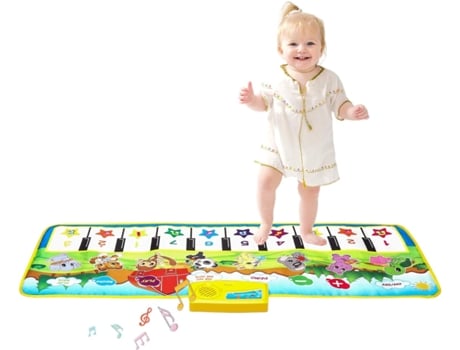 Tapete de piano tapete musical de 39.5 X 14 Tapete de piano con 8 sonidos de instrumentos para niños pequeños Juguete de tapete de baile de juego t...