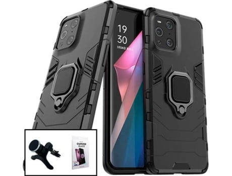 Carcasa, Protector y Soporte Oppo Find X3 Phonecare Military Defender Negro Auto Reforzado