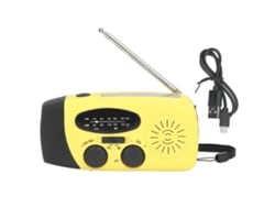 Rebe-radio Solar De Manivela Multifuncional Com Lanterna Led Para Emergências E Camping Ao Ar Livre Amarelo