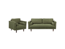 BELIANI Conjunto de Salón Retro Nurmo en Poliéster Verde 174X77X78
