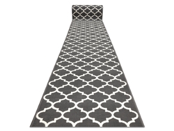 Alfombra de Pasillo Bcf Morad Trelis Espaldera Marroquí Gris/Crema 90 cm