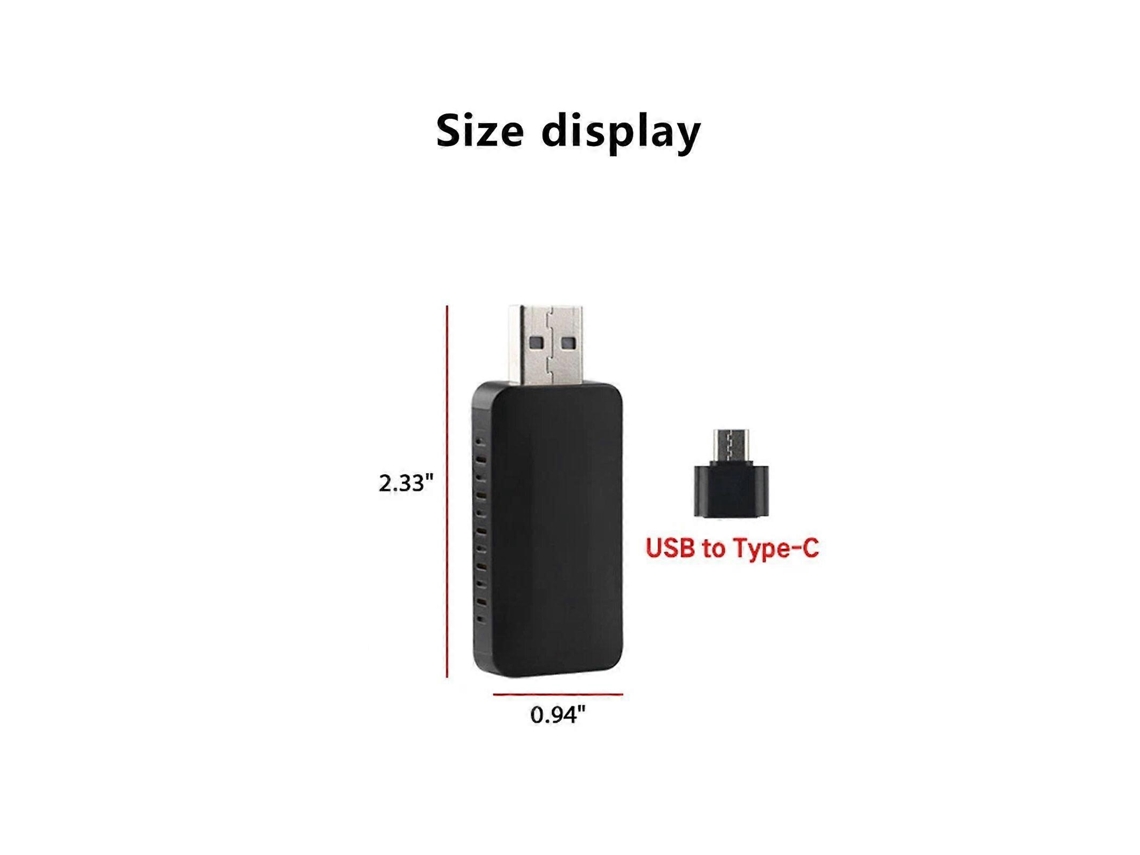 Adaptador inalámbrico 2 en 1 para Android Auto, Apple CarPlay y adaptador USB para coche. Hengjian