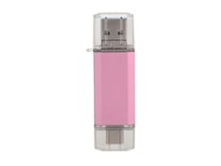 Pen Drive 3 Em 1 Alumínio Ouro Rosa Usb3.0 De Alta Velocidade Para Celulares E Computadores 256gb