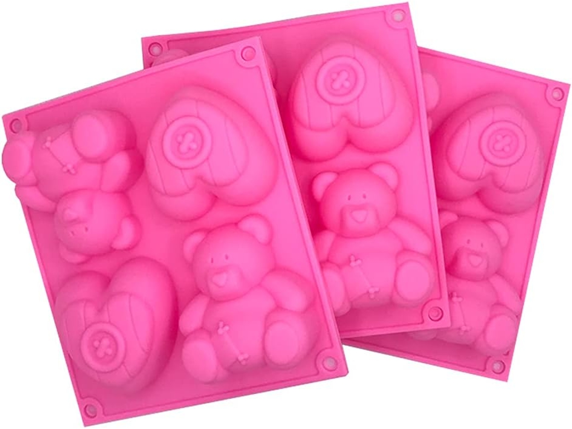 JEIIBRZUI Herramienta de repostería con forma de oso de peluche molde de silicona para hornear