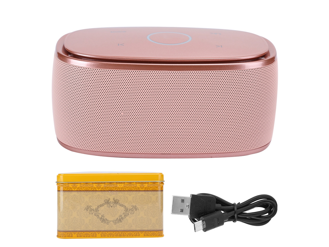 Altavoz Bluetooth Serie Tws Con Inserción De Tarjeta, Mini, Portátil, Dorado, Para Exteriores Y Hogar