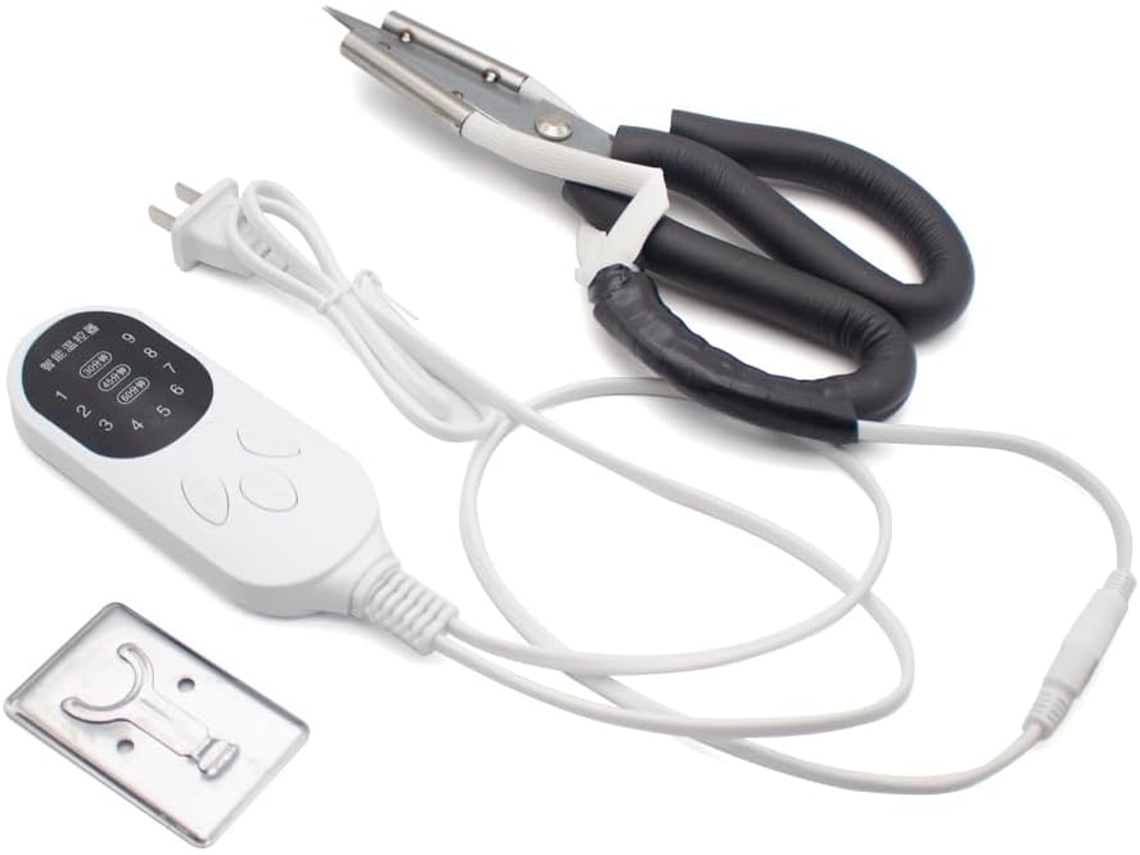 Tijeras eléctricas calefactables de 220 V para recortar los bordes de prendas de vestir y bolsos.