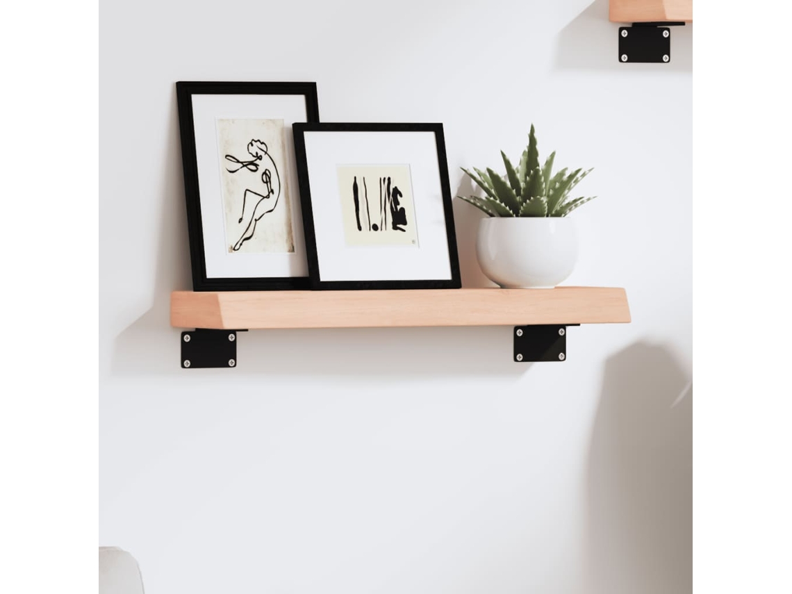 Estante De Pared | Estante Flotante | Estantería Pared Madera Maciza De Roble Sin Tratar 40x10x4 Cm