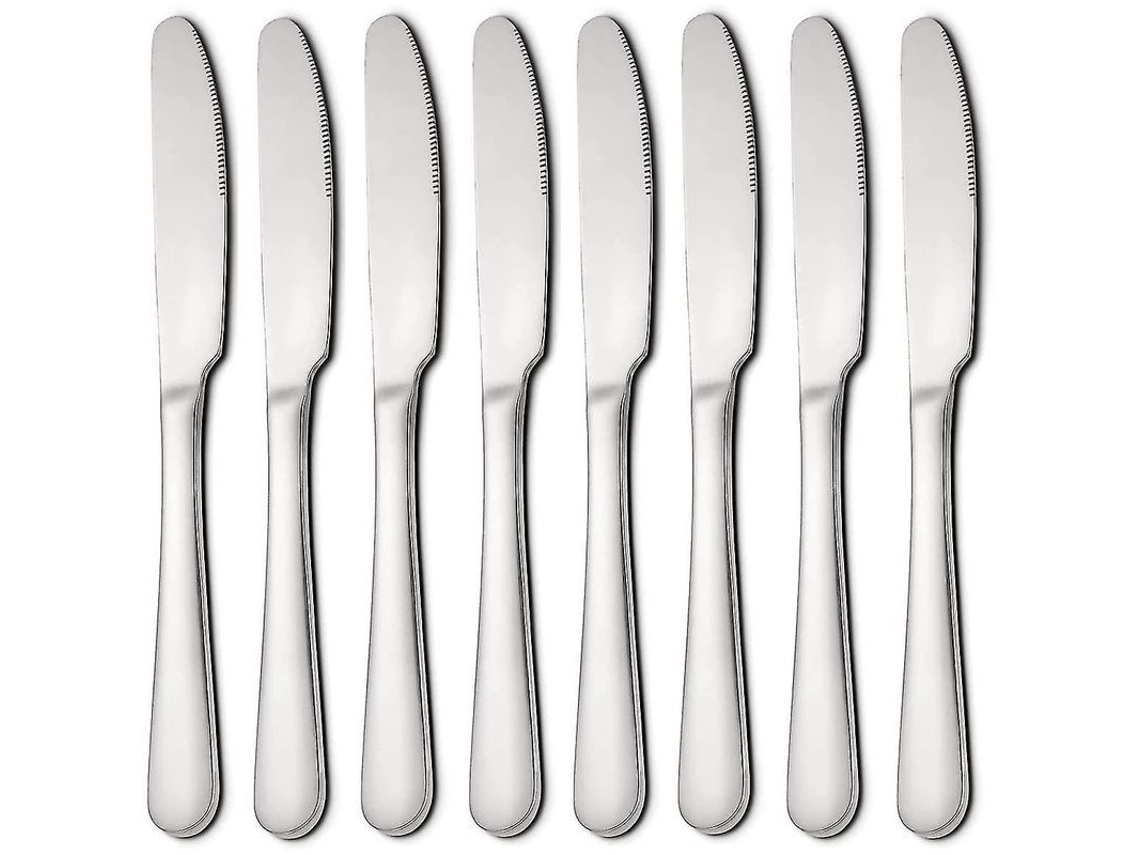 2026-set De 8 Cuchillos De Mesa De Acero Inoxidable Para Mantequilla Y Alimentos, Diseño Elegante Y Resistente, Lavavajillas Seguro