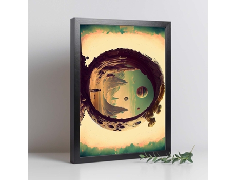 NACNIC Poster Portal Del Cañón En Estilo Surrealismo Cinematográfico Ilustraciones Y Grabados De Historieta Abstracta Y Artística A4 Marcos Negros