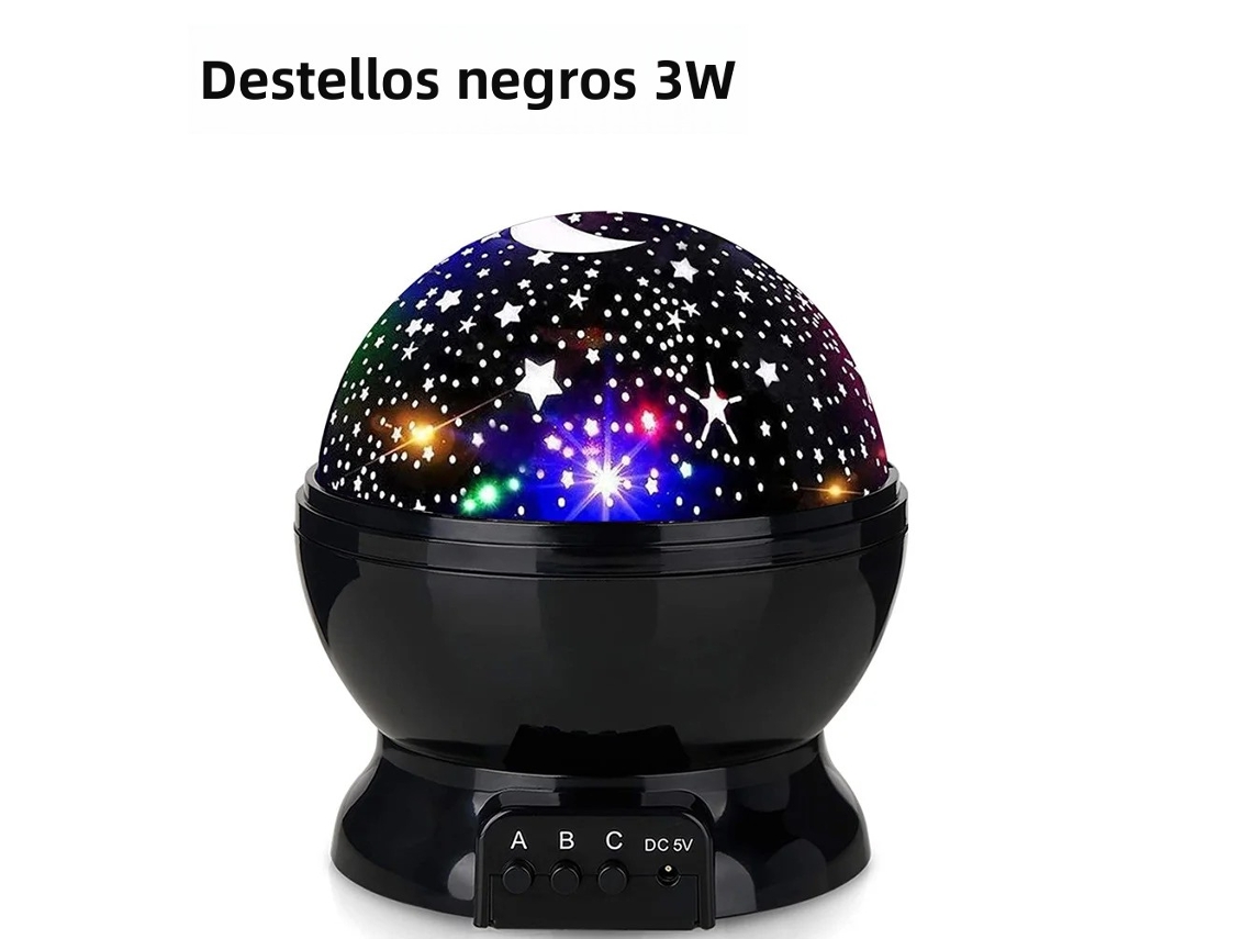 Lámpara de noche con proyección de cielo estrellado, aplique LED decorativo de pared con rotación MDUG (3w, negro)