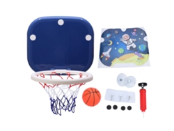 Aro De Baloncesto Interior Plegable Para Niños, Tablero Mini Con Succión, Instalación En Pared O Puerta, Azul