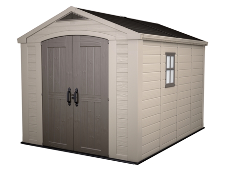 Caseta de Jardín de Resina KETER Factor 8x11 En El (De Almacenamiento - Shed Building - Almacenamiento de Troncos - Acero Metal Madera -