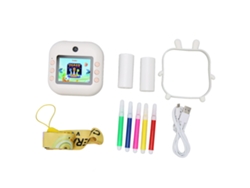 Cámara Instantánea Para Niños Con Pantalla Ips De 2,4 Pulgadas, 48 Mp 1080p, Zoom Digital De 8x E Impresión Térmica Blanca.
