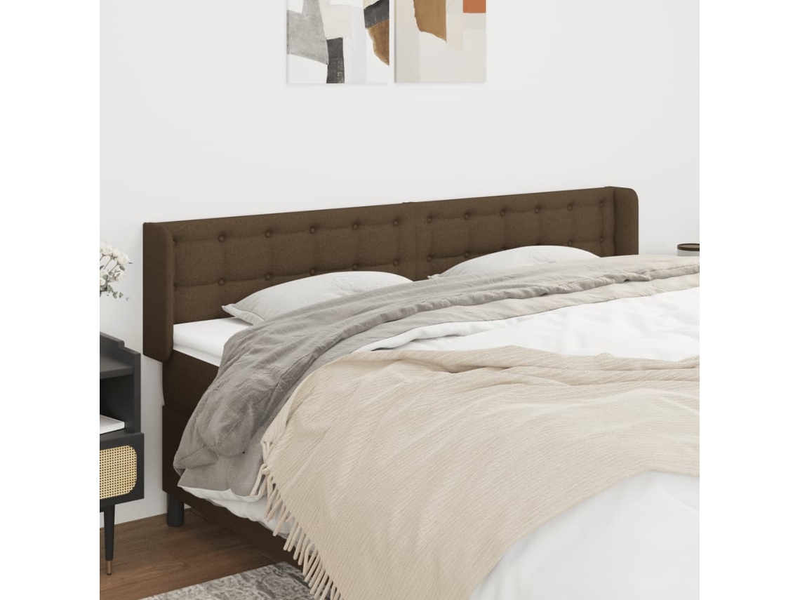 Cabecero De Tela Gris Oscuro 183x16x78/88 Cm
