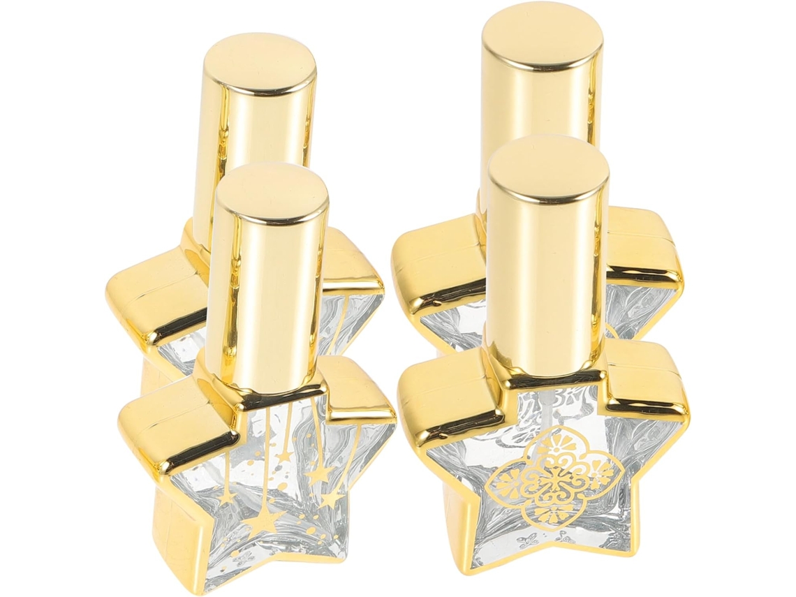 Nuobesty De 4 Frascos De Perfume De Vidro Vazios, 8ml, Frascos Spray Portáteis, 5 Estrelas, Pequenos