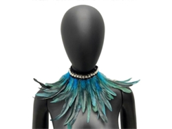 Fasst-bufanda De Plumas Falsas Con Perlas Decorativas Suaves Cierre De Lazos Ajustable Collar Gótico Retro Para Fiesta De Disfraces