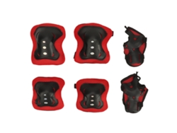 Rebe-juego De Protección Para Niños Rodar Patines Ciclismo Rodillera Codera Espuma Suave Respirable Rojo