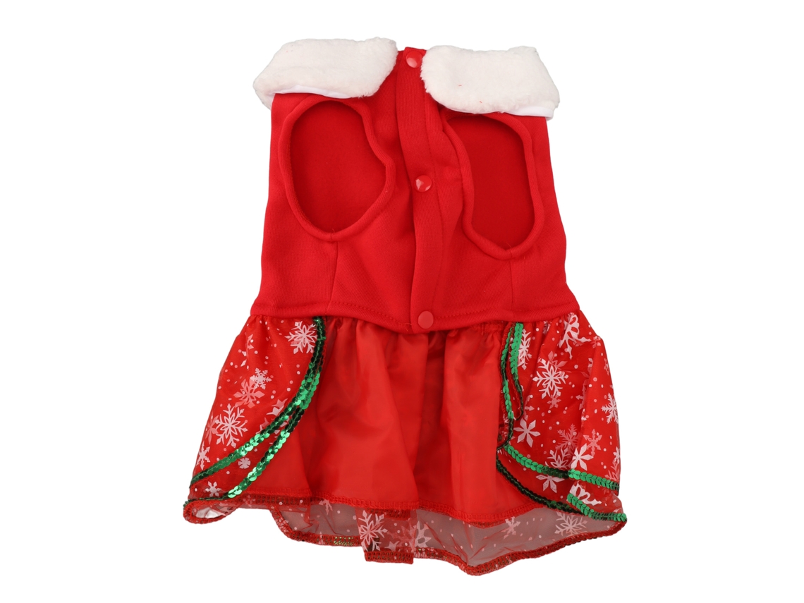 2026altiro-vestido Navideño Para Mascotas Con Corbata De Ciervo Y Lentejuelas, Falda Caliente Para Perritos Y Gatitos Pequeños