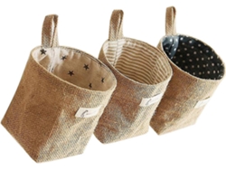 Rebe-3 Bolsas Colgantes De Almacenaje Retro Pequeñas Para Hogar Oficina Cocina