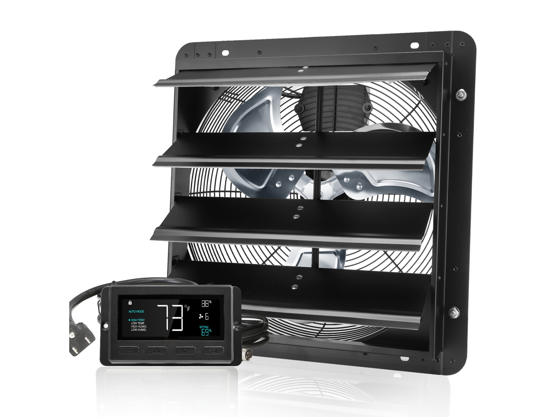 Extractor de aire Succebuy con persiana, control remoto y montaje en pared (40,9 x 40,6 cm)