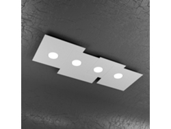 Lámpara de techo rectangular Toplight de 4 luces con casquillo Gx53, estructura gris, diseño moderno, 86 x 37 x 3 cm.