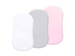 Juego De Sábanas Para Nido De Bebé Chrui 0-24 Meses Microfibra Elástico Lavable 3 Unid 81x43cm (blanco Gris Rosa)