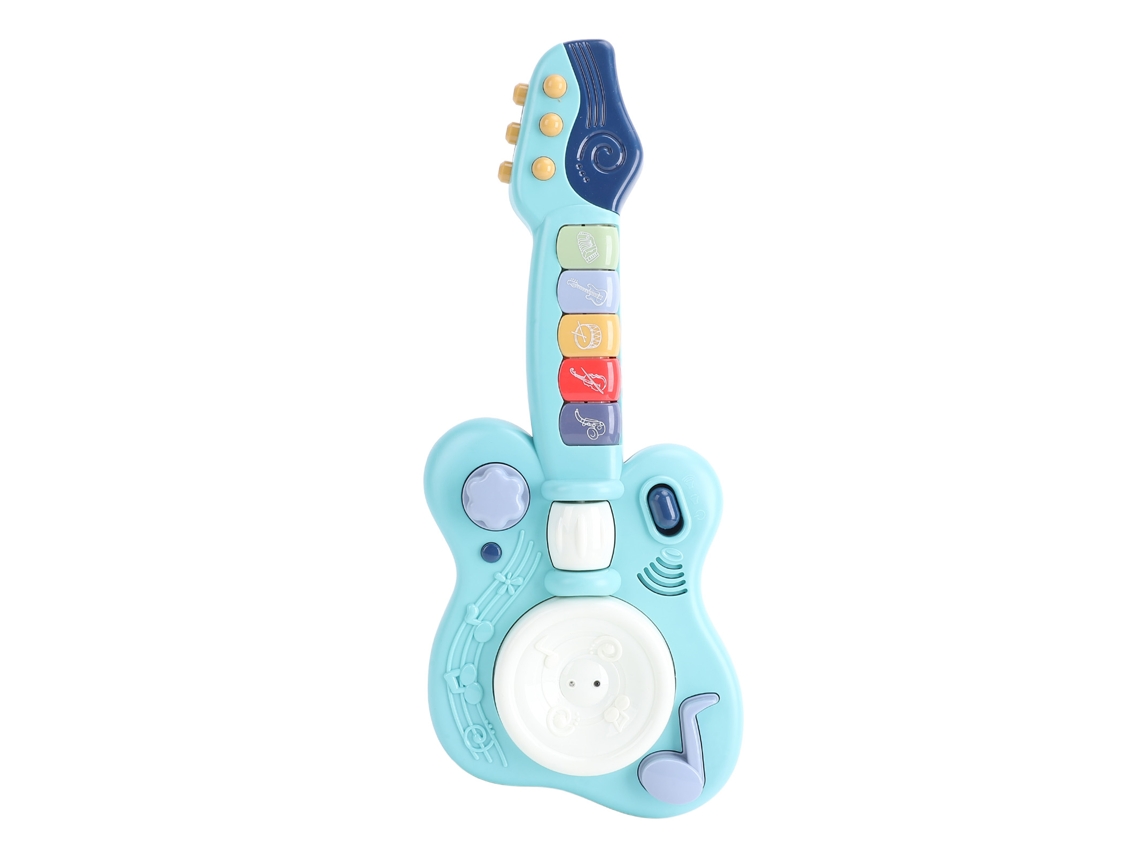 Bj-guitarra Eléctrica Infantil Educativa Instrumento Musical Brinquedo Para Crianças Aprendizagem Precoce Colorido Azul