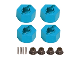 Adaptadores De Roda Hexadecimal Em Alumínio Cnc Para Carros Rc 1/10 Traxxas Slash Com Pinos E Porcas Azul Claro