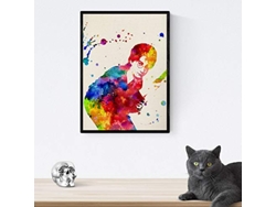 Lámina Para Enmarcar Harry Potter. Poster Estilo Acuarela. Lamina Con Imágenes De La Película Harry Potter. Papel 250 Gr. Sin Marco