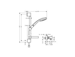 Hansgrohe Croma 100 Sistema De Ducha De Superficie Vario Con Ecostat Termostato Confort Y Barra De Ducha 65 Cm, 27034000, Cromada