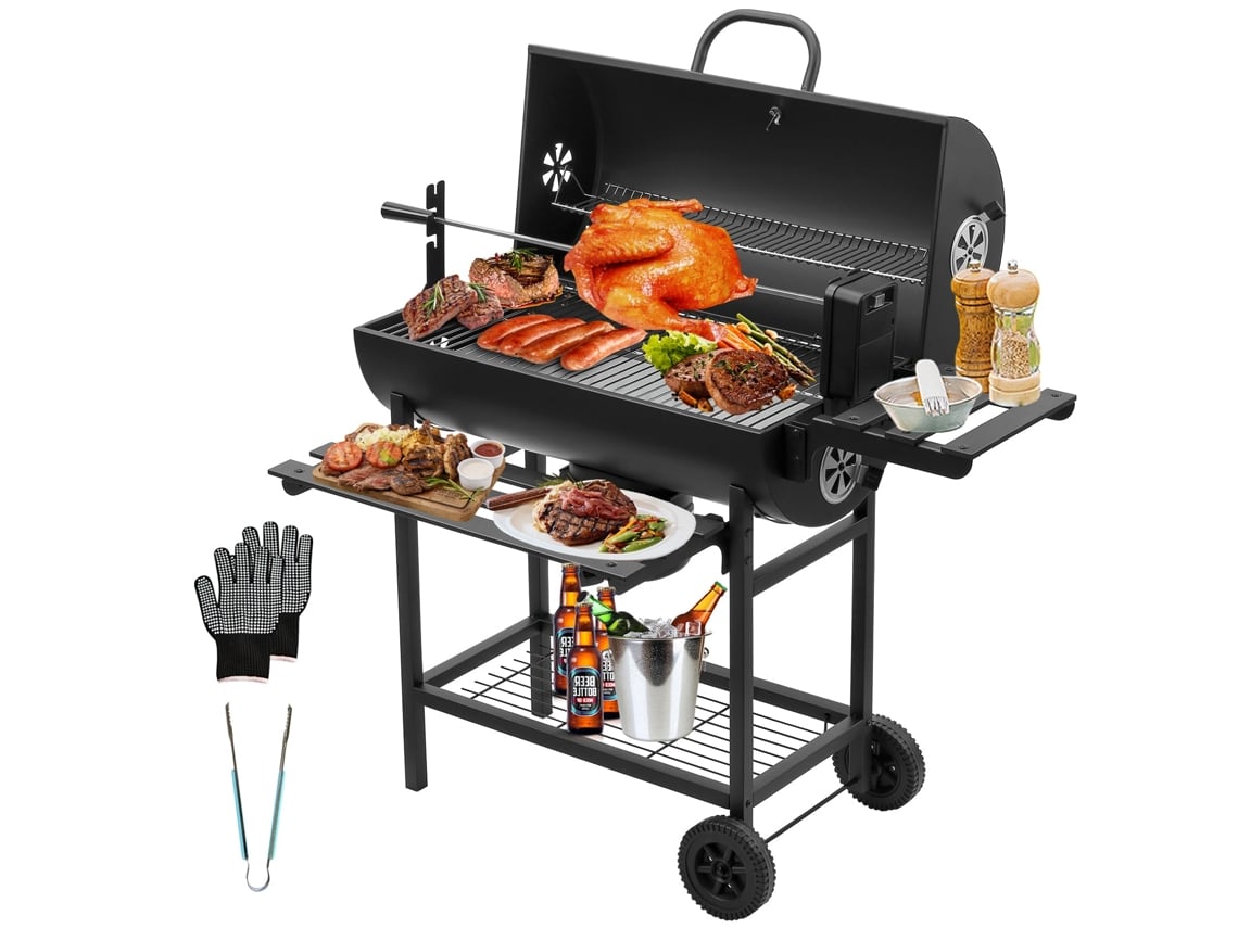 Camión De Barbacoa Grande, De Carbón, Con Parrilla Para Pollos.