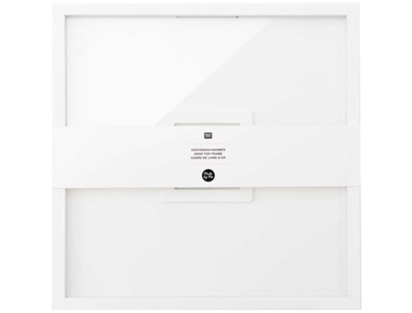 Libro de visitas con marco de madera blanco cuadrado - 30x30 cm