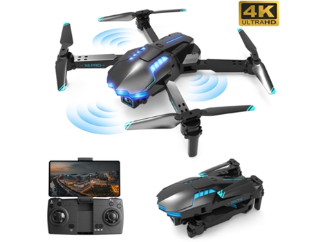Drone X6Pro (4K - Autonomía: 15 min - Negro )
