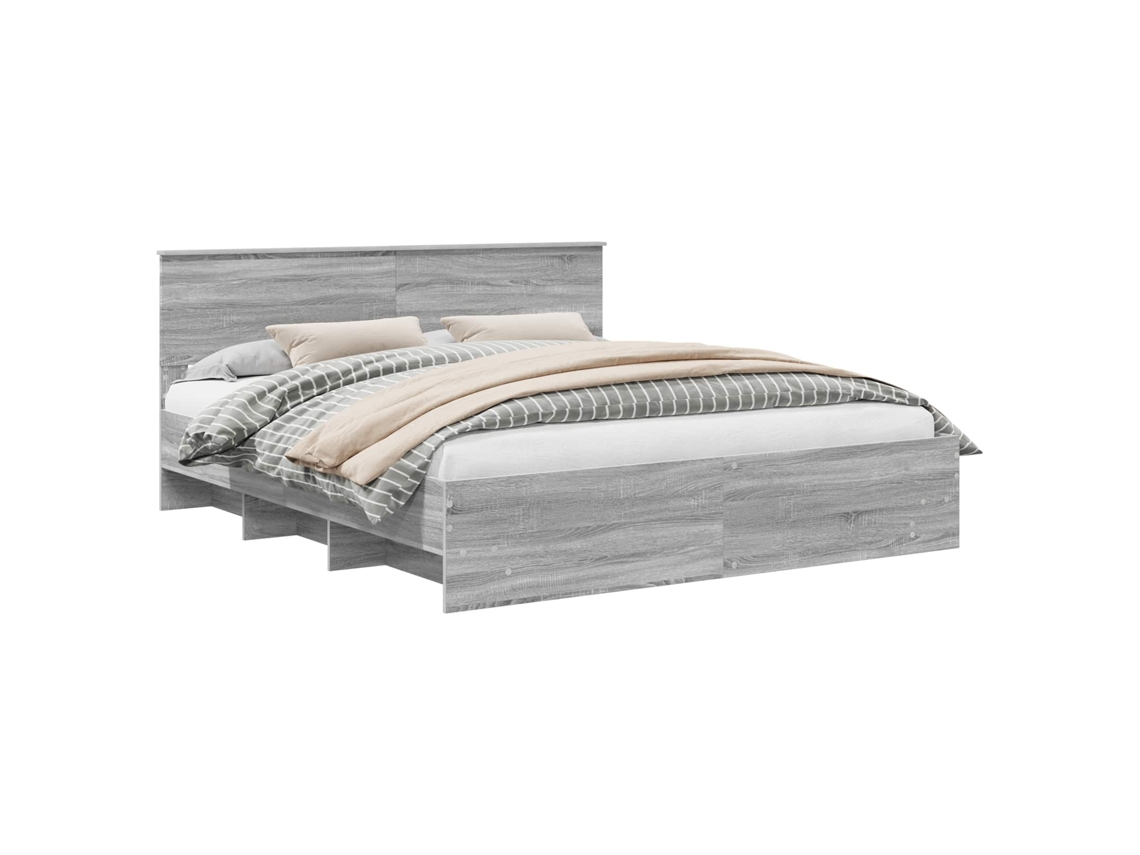 Maison Exclusive - Estructura De Cama Con Cabecera Gris Sonoma 180 X 200 Cm