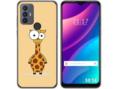 Carcasa para TCL 30 SE TUMUNDOSMARTPHONE Dibujos Jirafa Multicolor