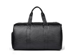 Bolsa de viaje grande e informal (negra), con compartimentos para artículos secos y mojados, compartimento para zapatos, gran capacidad y duradera.
