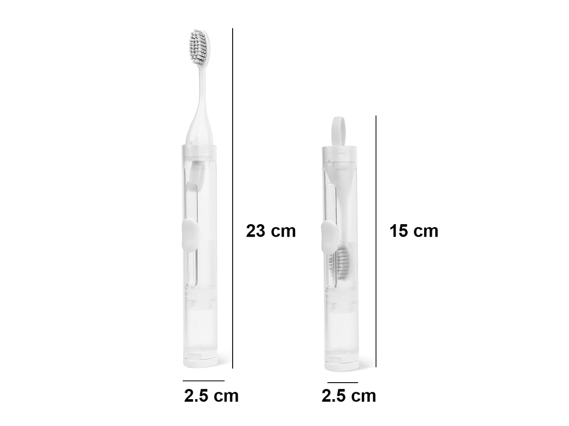 Cepillo De Dientes De Viaje Con Soporte Para Pasta De Dientes Incorporado, Mango Plegable, Cerdas Suaves Bran2*