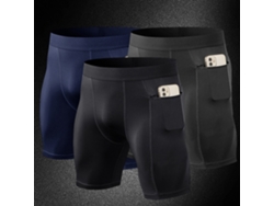 Paquete De 3 Calzoncillos De Entrenamiento Para Hombre, De Secado Rápido Y Compresión, Con Bolsillo.