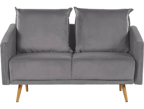 Sofá 2 plazas de terciopelo gris/dorado BELIANI Maura