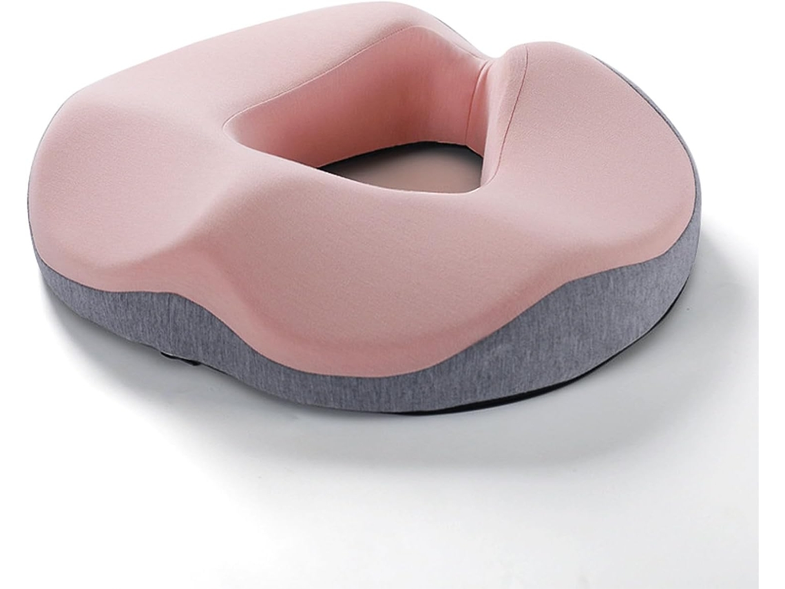 Cojín Ortopédico De Espuma Viscoelástica Para Silla De Oficina, Ideal Para Aliviar La Ciática (rosa Y Gris) Gertiz
