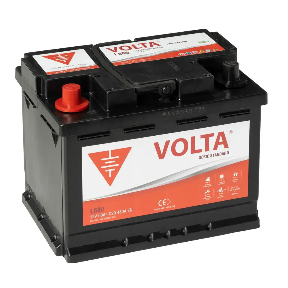 Batería de Coche 60Ah 480A EN Standard +Izq L600I VOLTA BATERIAS