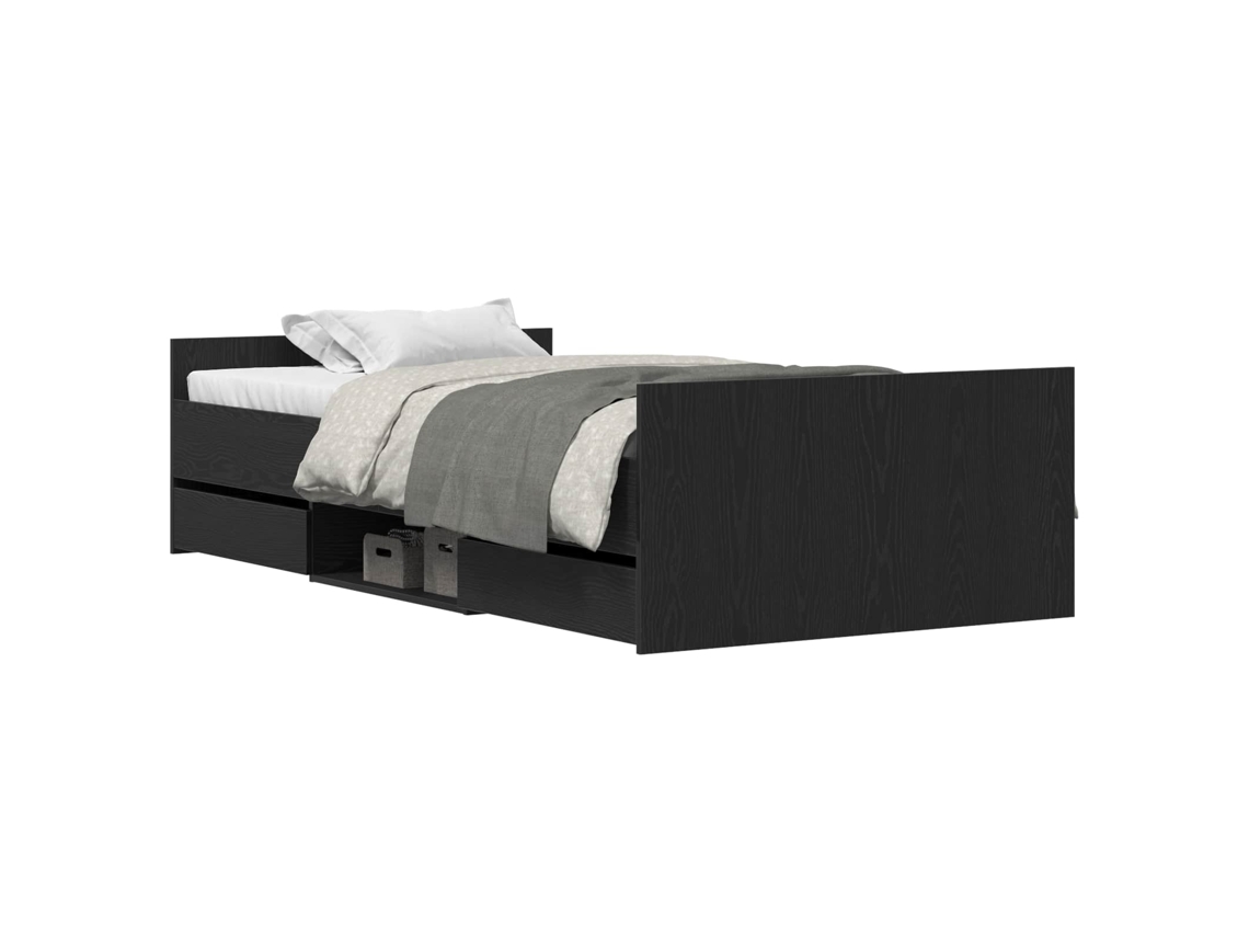 Maison Exclusive - Estructura De Cama Con Cabecera Roble Negro 203 X 103 X 50 Cm