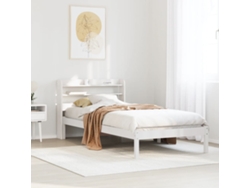 Estructura De Cama Sin Colchón Madera Maciza Blanca 90x190 Cm