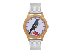 Reloj De Pulsera Unisex Sencillo Con Brazalete De Acero Y Movimiento De Cuarzo, Acabado Plateado.