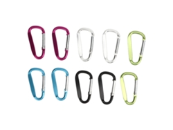 Juego De 10 Mini Mosquetones Con Forma De Anilla En D De Aluminio Estilo Caribeño Para Llavero