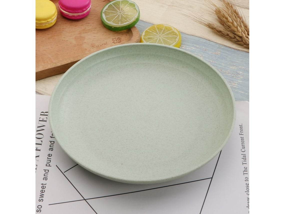 Plato reutilizable Rebe de paja de trigo de 19,8 cm (7,8 pulgadas), apto para lavavajillas y microondas, libre de BPA y respetuoso con el medio ambiente.