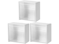 Kit De 3 Caixas Organizadoras De Parede Yarnow Para Banheiro, Design Simples, Material À Umidade, Ideais Para Organizar