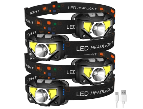 Linterna frontal LED ultraligera brillante de 1100 lúmenes con luz roja blanca Linterna frontal con sensor de movimiento TURMIN